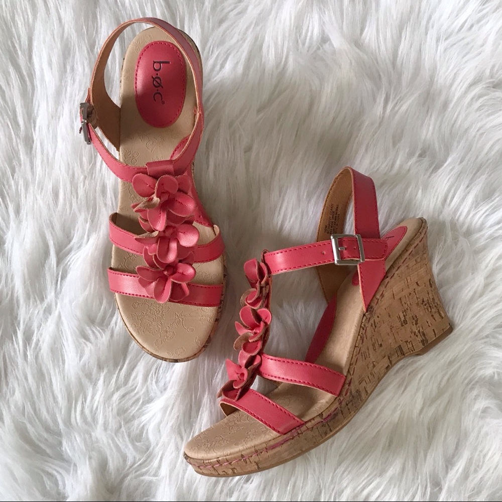 B.O.C coral cork wedge sandals size 10.